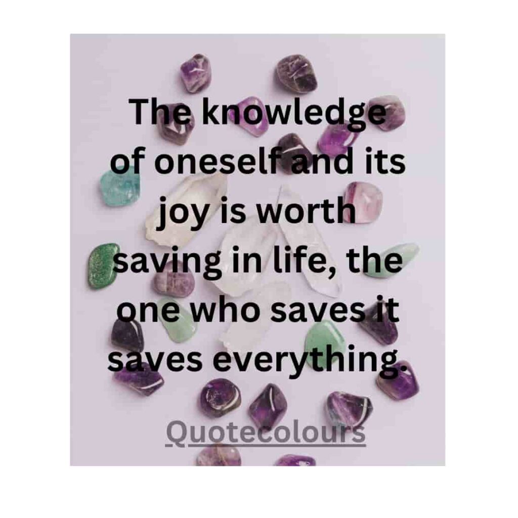 The knowledge of oneself and its joy motivational quotes for life