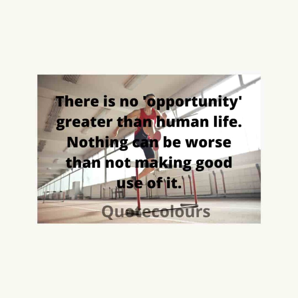 There is no opportunity grater than human life motivational quotes for life