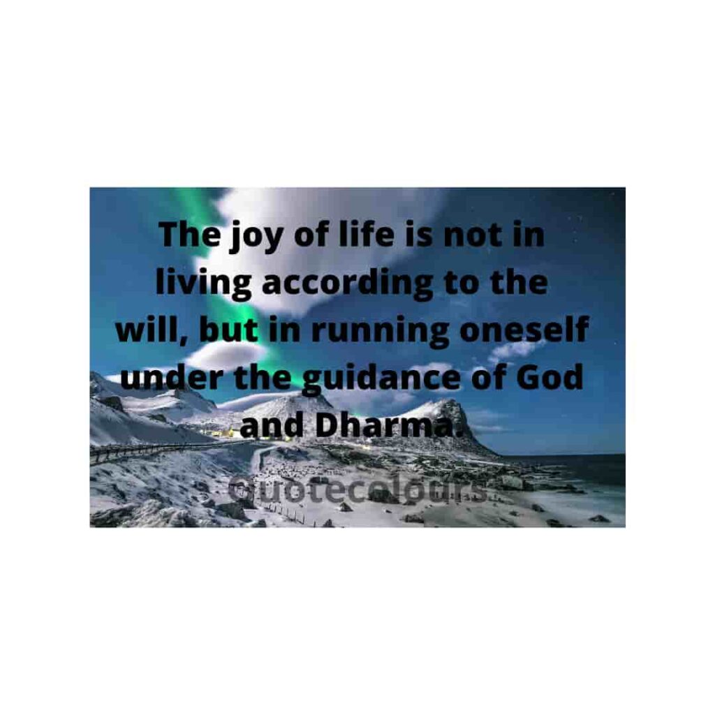 The joy of life is not in living according to the will motivational quotes for life